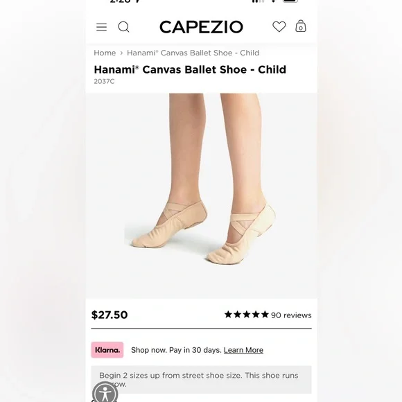 Capezio Hanami canvas ballet shoes excellent condition worn once! Toddler 11.5 - Picture 5 of 5